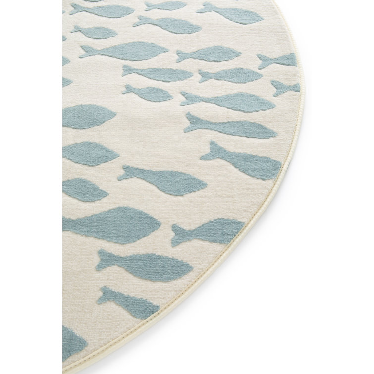 Harriet Bee Eveland Fish Blue/Orange/Cream Rug Wayfair.co.uk